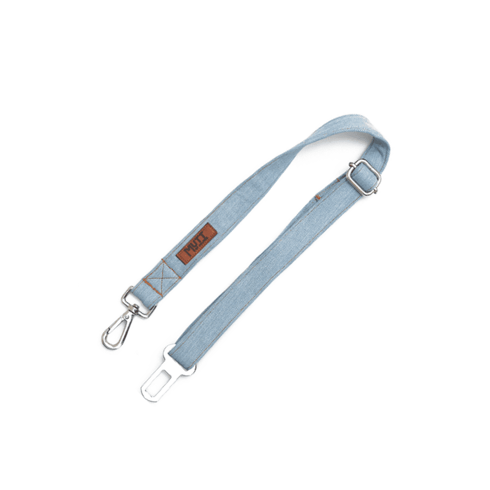 Mutt of Course Denim Car Seat Belt for Pets(Light Blue)
