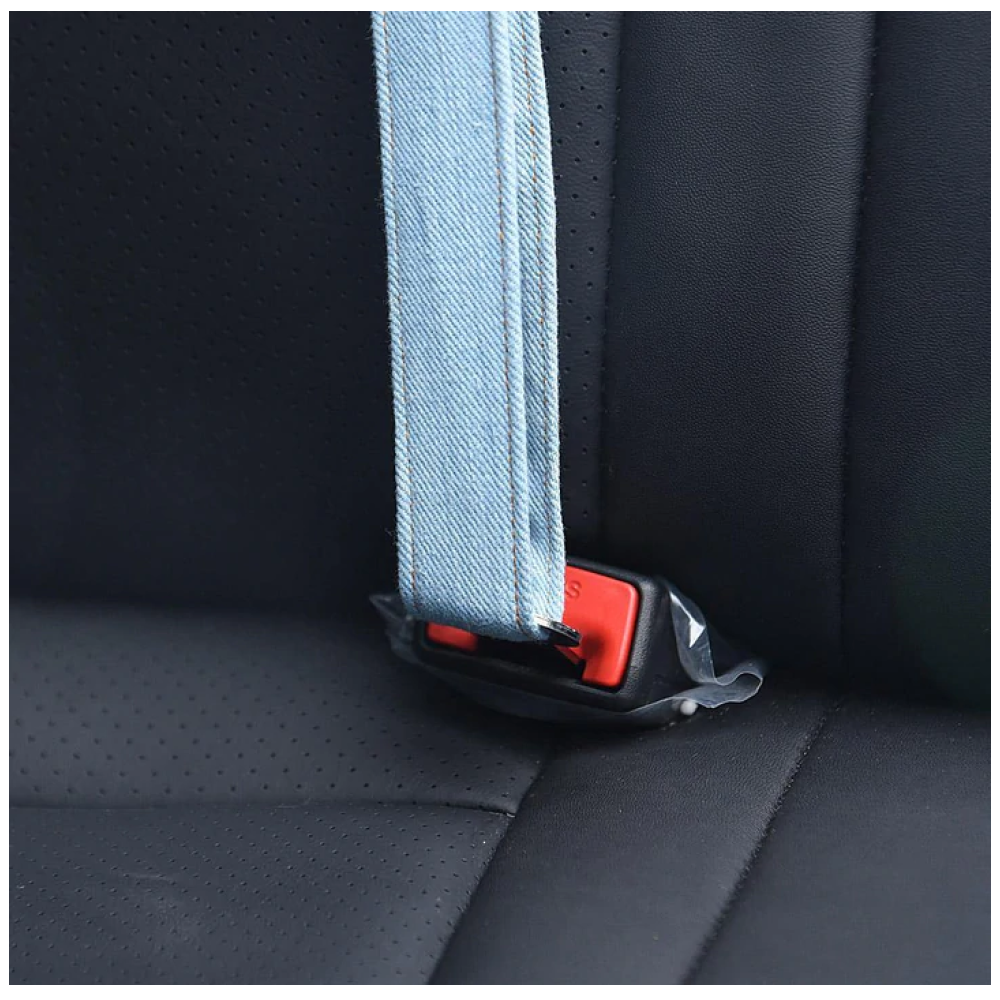 Mutt of Course Denim Car Seat Belt for Pets(Light Blue)