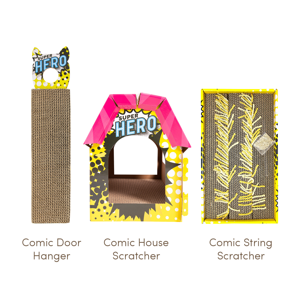 Fofos Comic House Scratcher for Cats