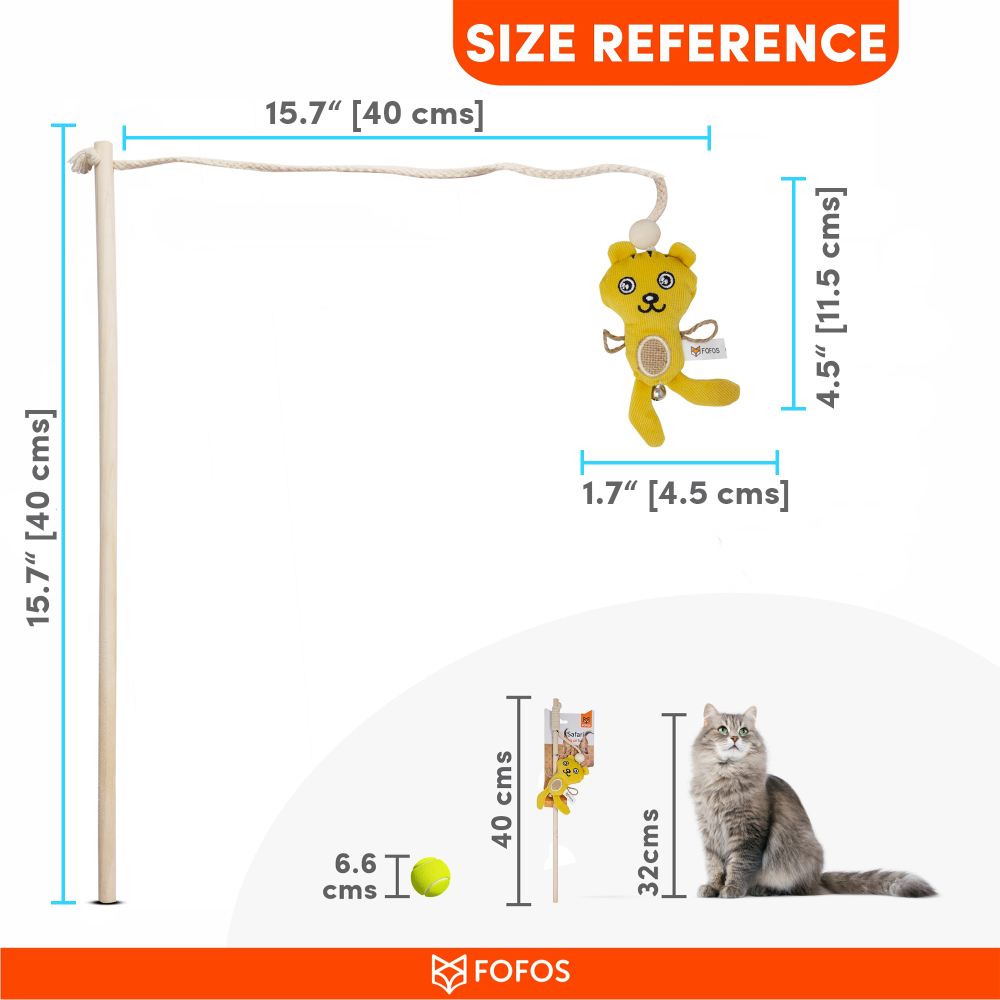 Fofos Cat Wand Tiger Toy for Cats