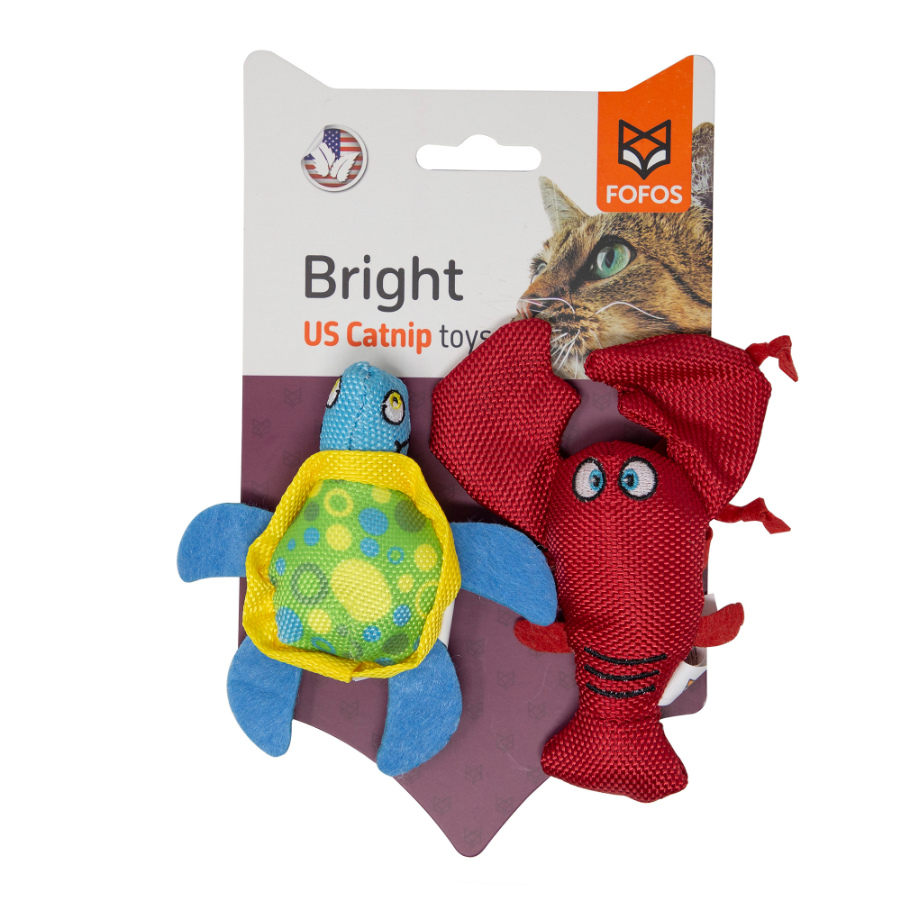 Fofos Summer Turtle with Lobster Toys for Cat