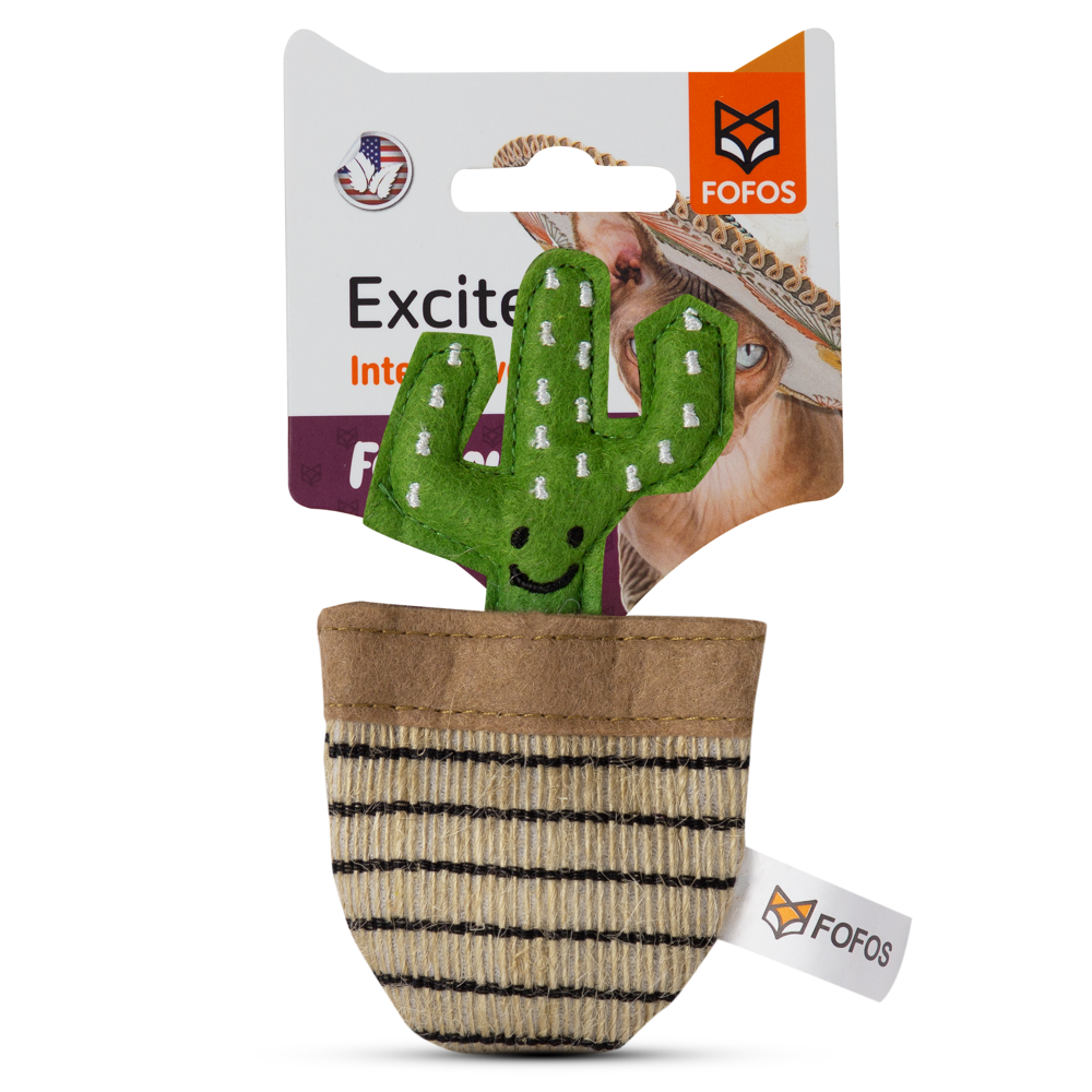 Fofos Green Cactus Toy for Cat