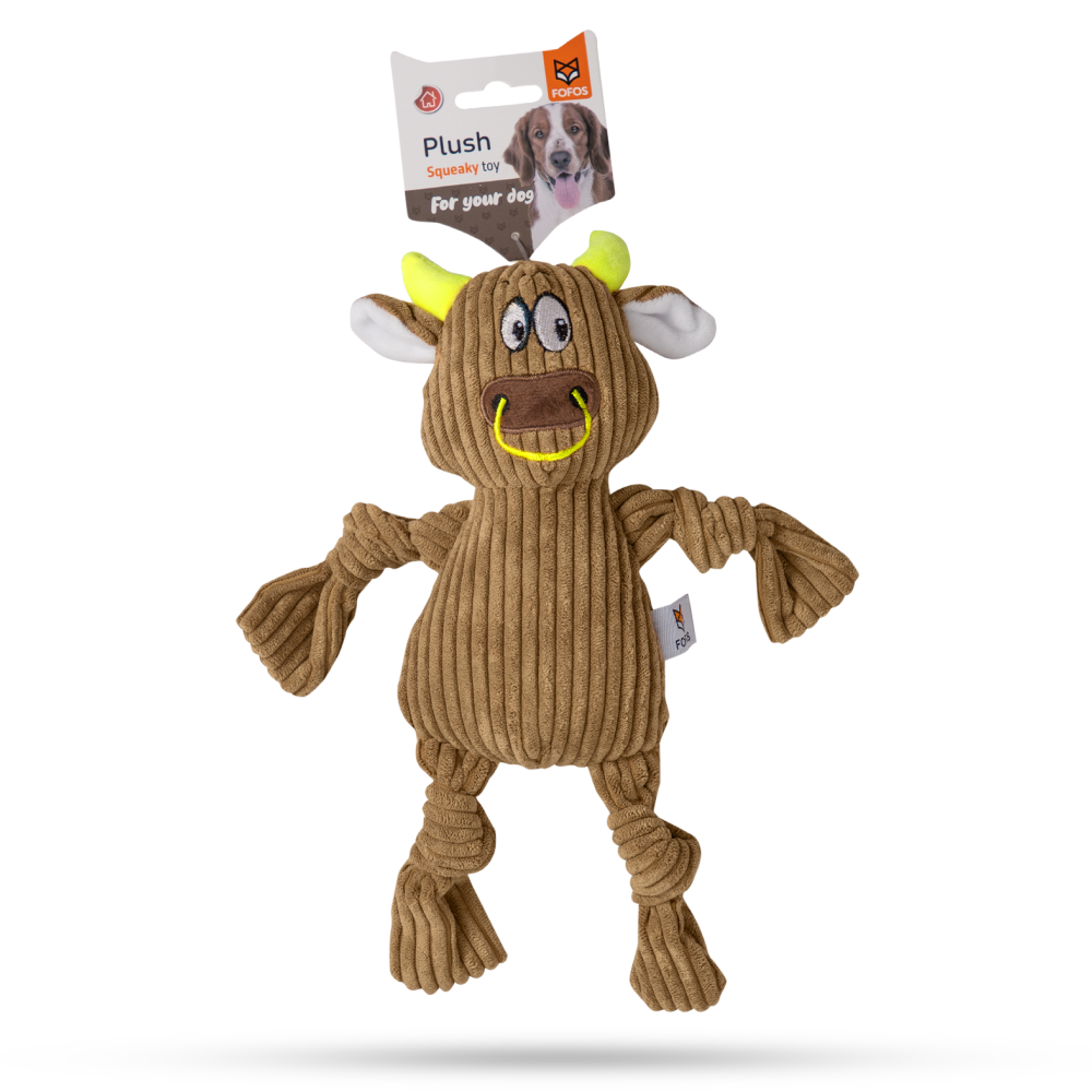 Fofos Fluffy Cow Brown Toy for Dogs