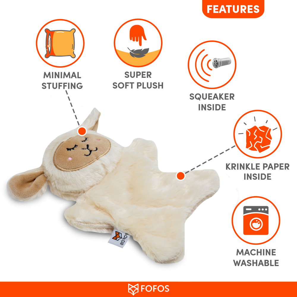 Fofos Glove Plush Sheep Toy for Dog