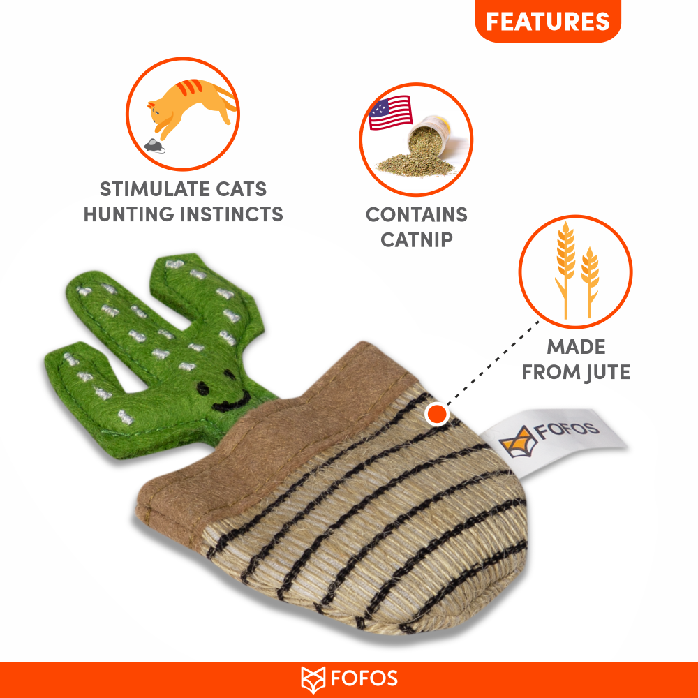 Fofos Green Cactus Toy for Cat