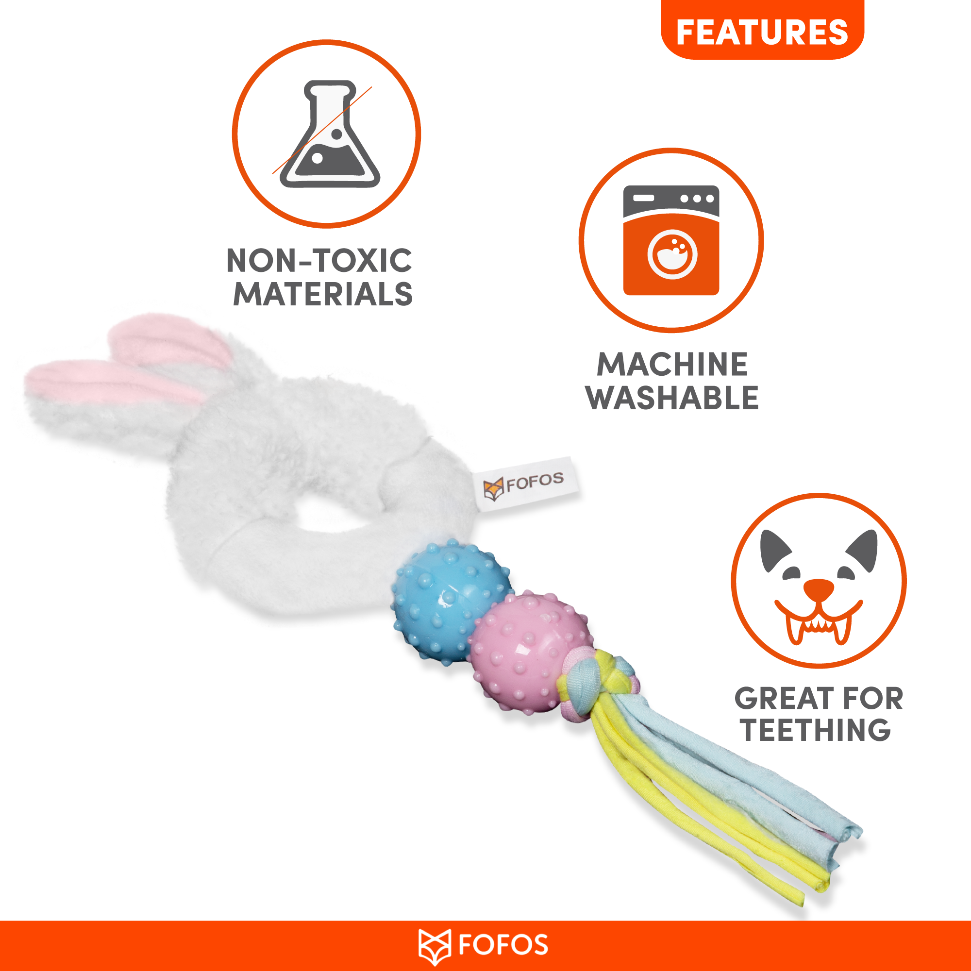 Fofos Baby Pet Rabbit Toy for Dogs