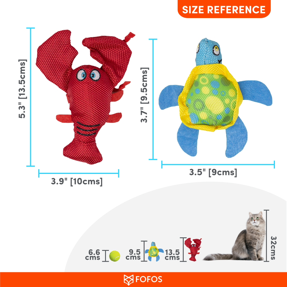 Fofos Summer Turtle with Lobster Toys for Cat
