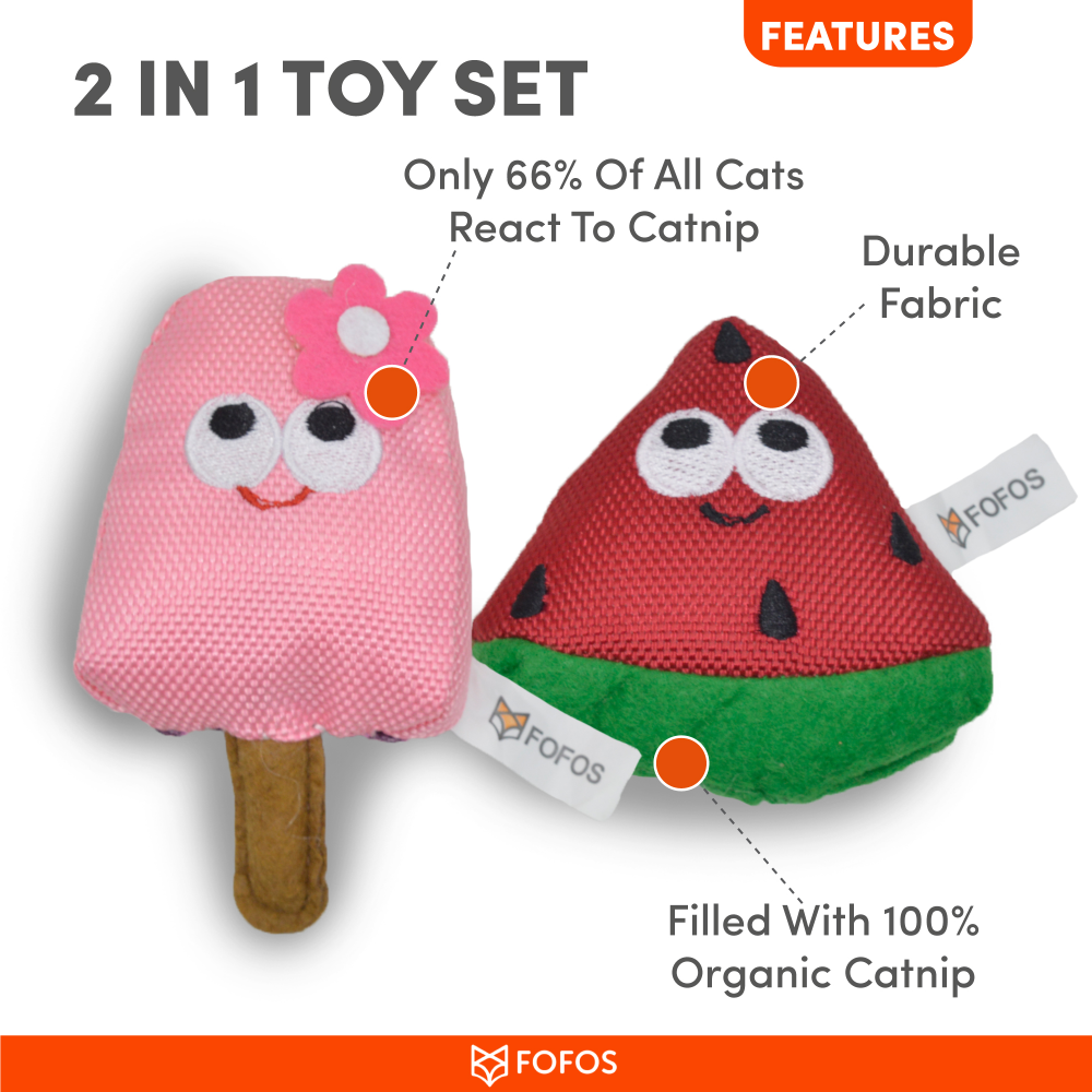 Fofos Summer Watermelon with Popsicle Toys for Cat