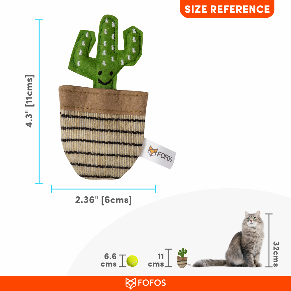 Fofos Green Cactus Toy for Cat