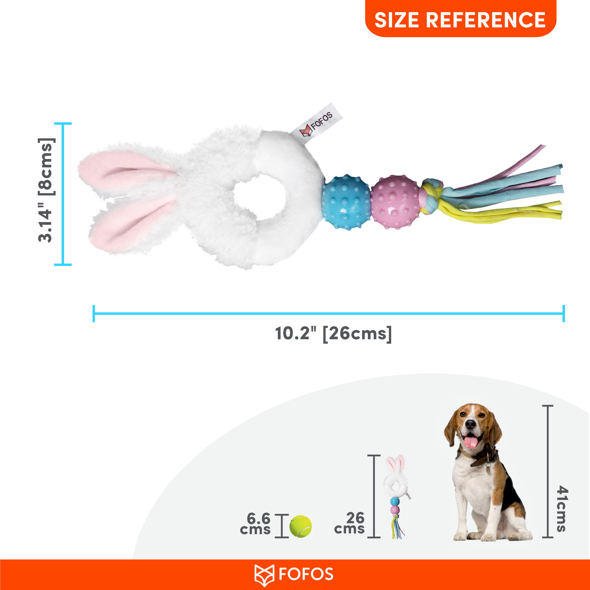 Fofos Baby Pet Rabbit Toy for Dogs
