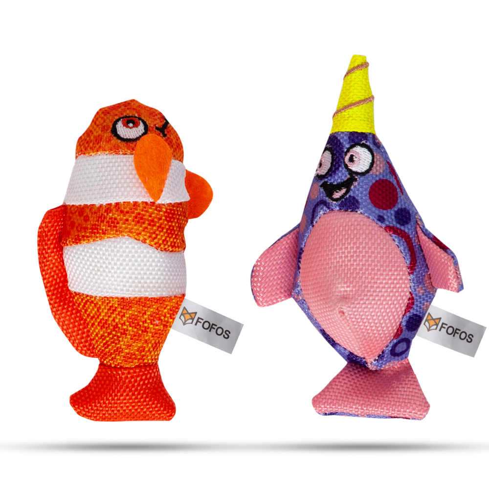 Fofos Summer Sperm Whales with Clown Fish Toy for Cats