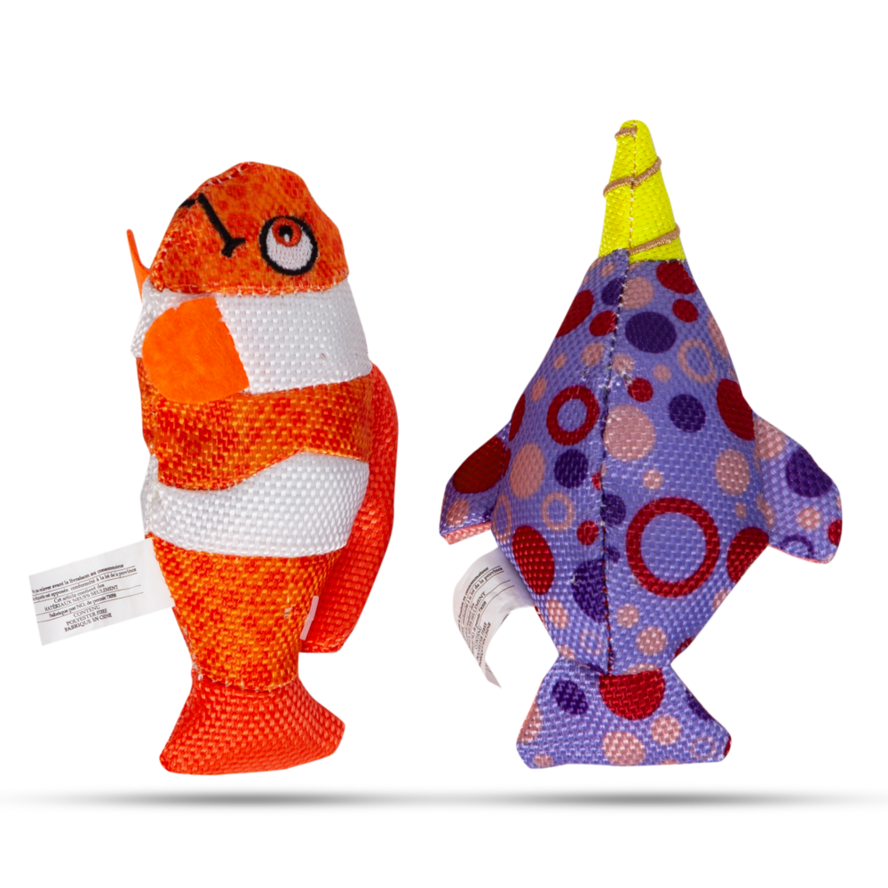 Fofos Summer Sperm Whales with Clown Fish Toy for Cats