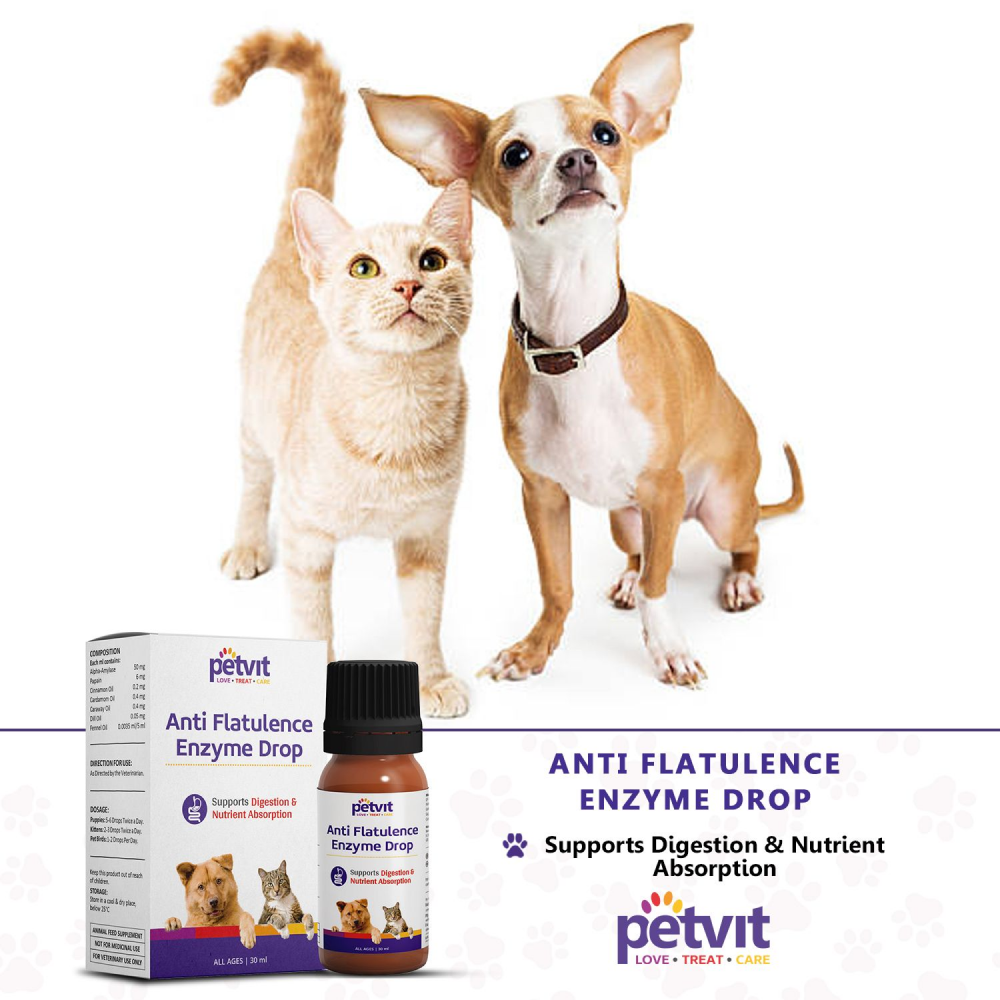 Petvit Anti Flatulence Enzyme Drop for Pets
