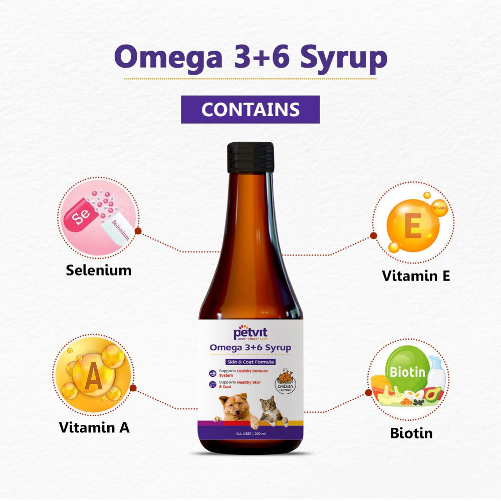 Petvit Omega 3 + 6 Syrup for Pets