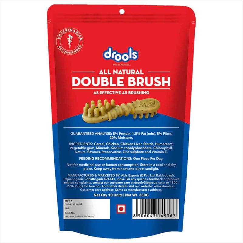 Drools Double Brush Dental Treat for Large Breed Dogs