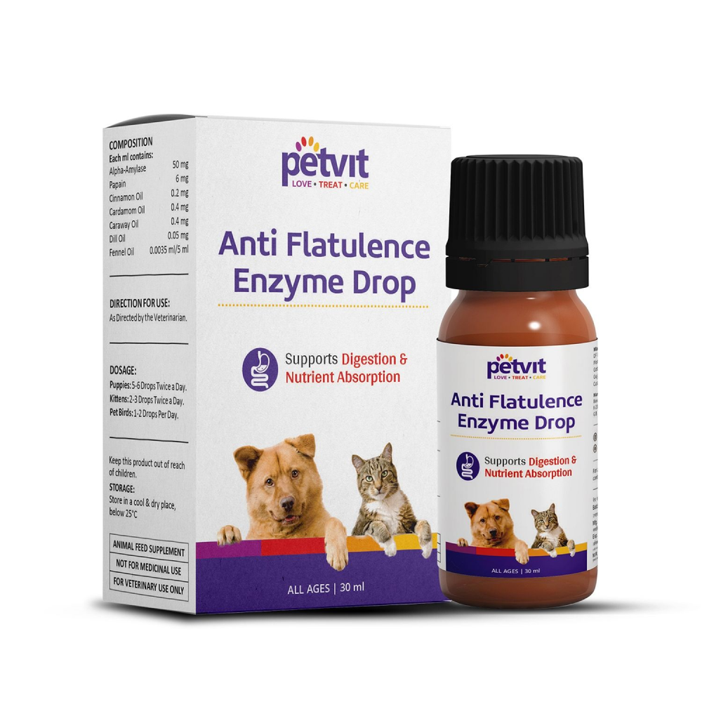 Petvit Anti Flatulence Enzyme Drop for Pets