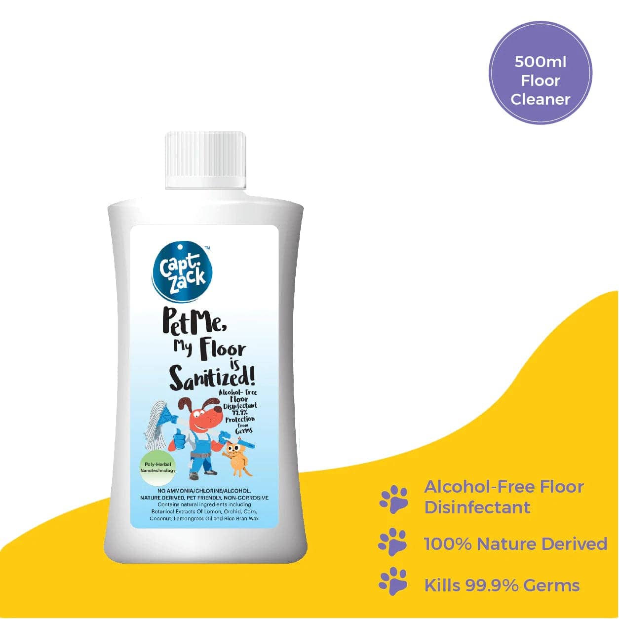 Captain Zack PetMe My Floor is Sanitized! Floor Cleaner for Pets
