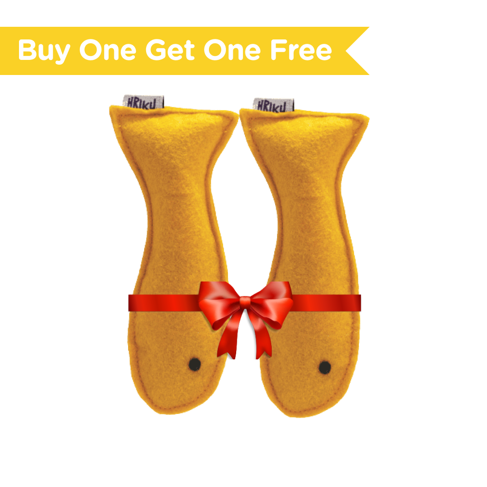 Hriku Peetmatsya (Yellow Fish) Catnip Toy for Cats (Buy 1 Get 1 Free)