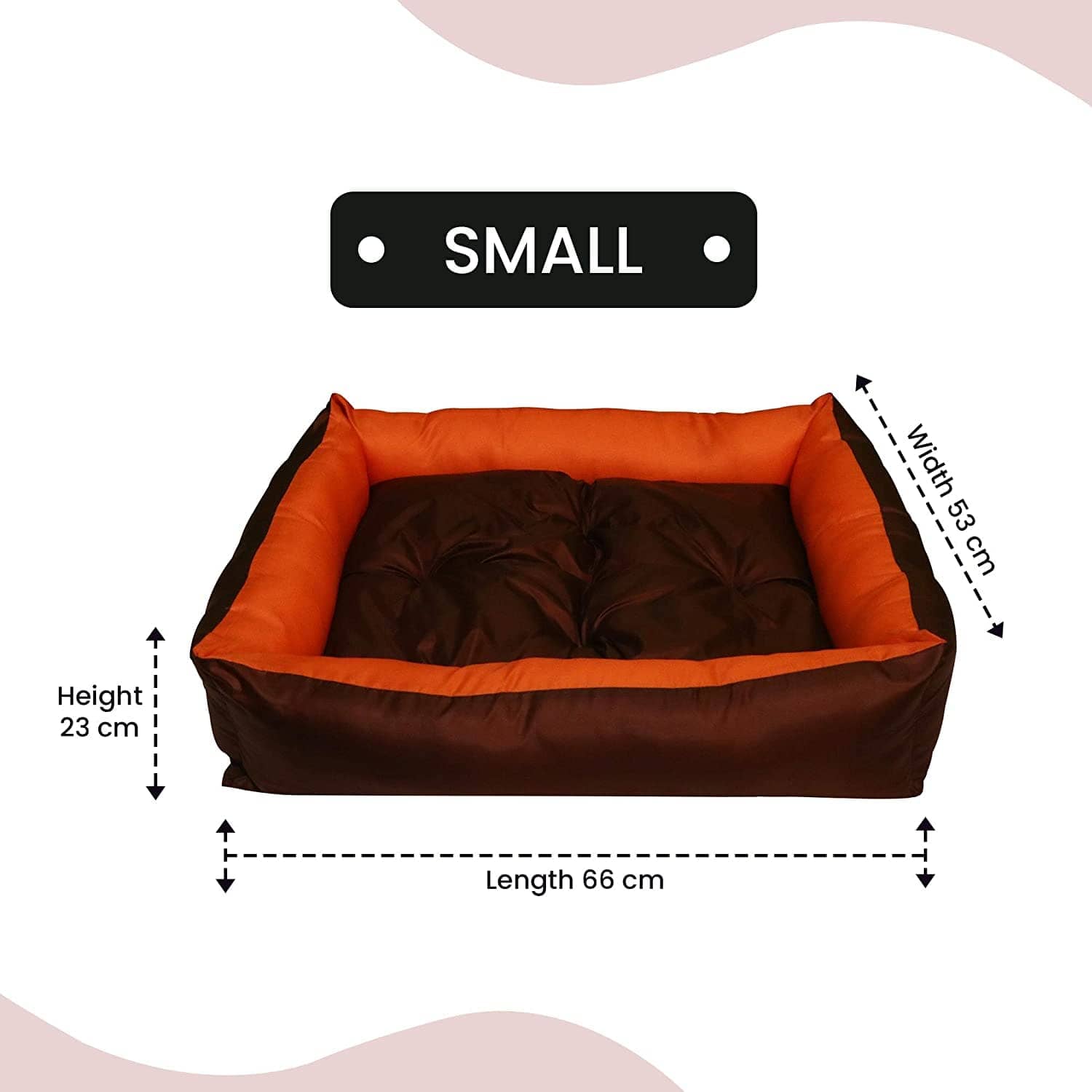 Hiputee Premium Waterproof Reversible Washable Bed for Pets (Orange-Brown)