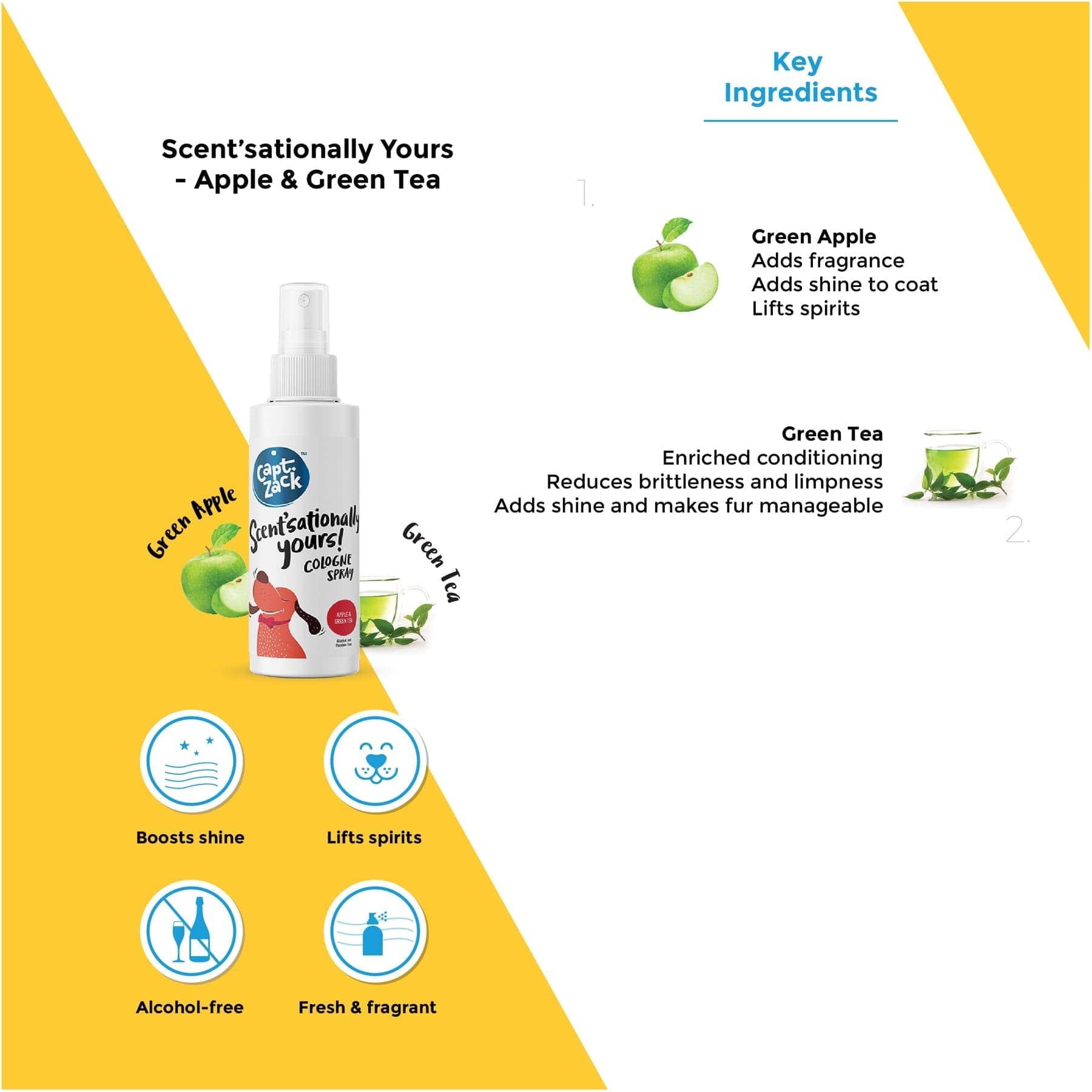 Captain Zack Scentsationally Yours Apple & Green Tea Cologne for Dogs