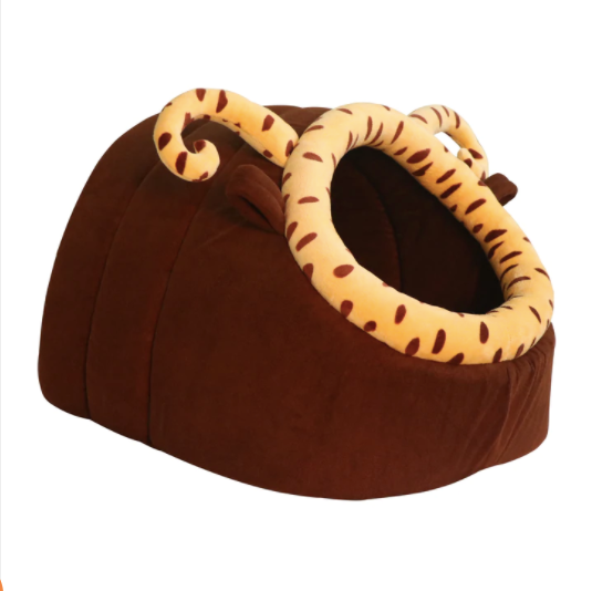 Hiputee Bee Shape Dotted Dual Color Velvet Fabric/Hut for Pets
