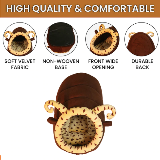 Hiputee Bee Shape Dotted Dual Color Velvet Fabric/Hut for Pets