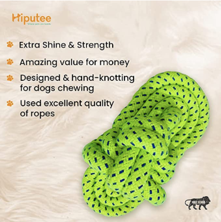 Hiputee Knotted Durable Sleeper Teething Rope Toy for Dogs (Assorted)