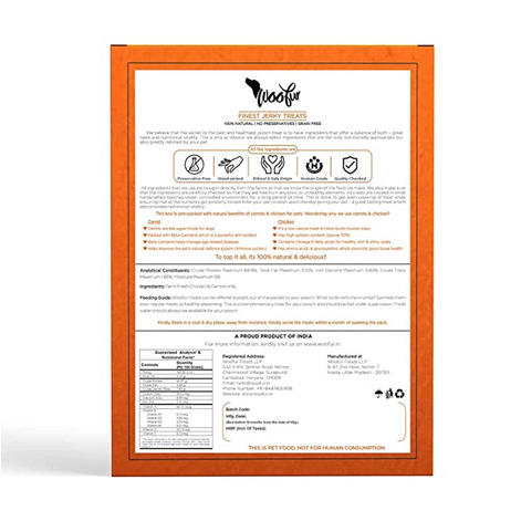 Woofur finest Jerky Chicken & Carrot Dog Treats