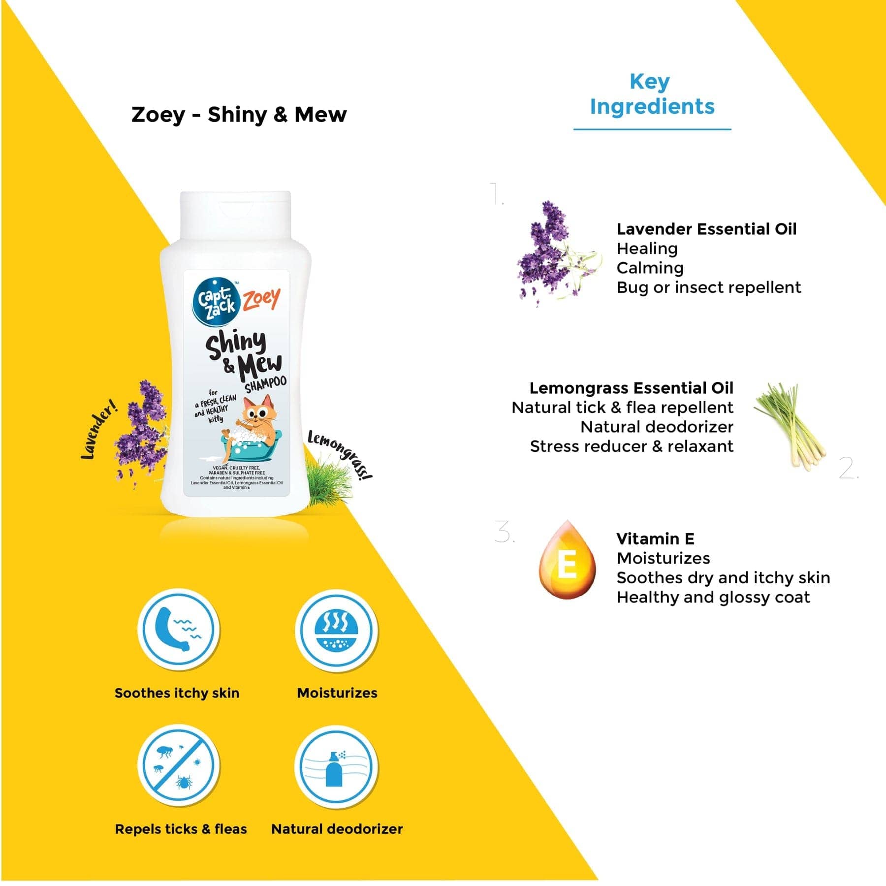 Captain Zack Zoey Shiny & Mew Shampoo for Cats