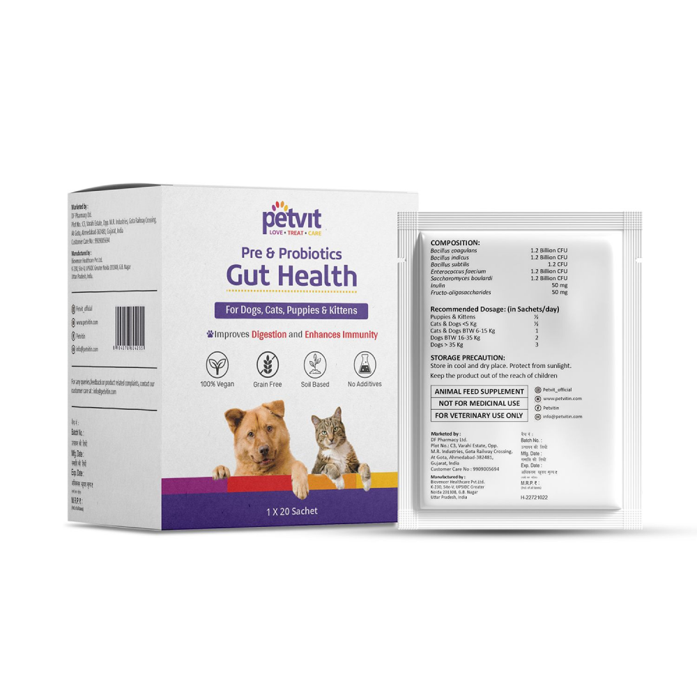 Petvit Pre & Probiotics Gut Health Powder for Pets