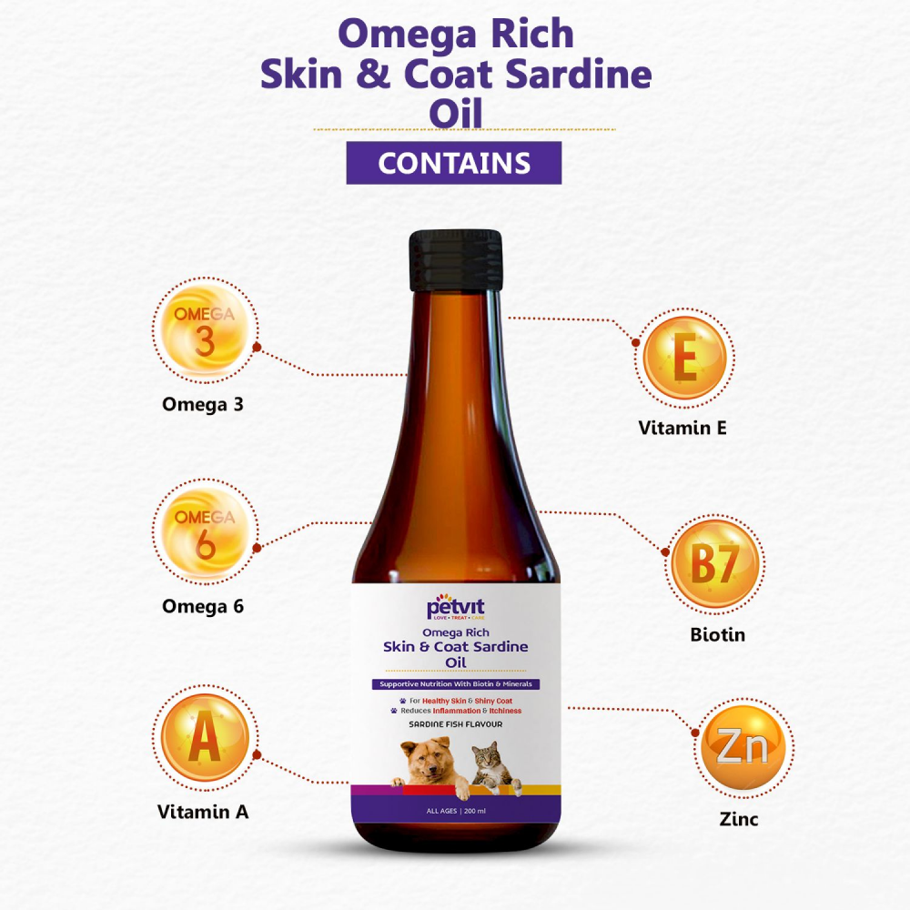 Petvit Omega Rich Skin & Coat Sardine Oil for Pets