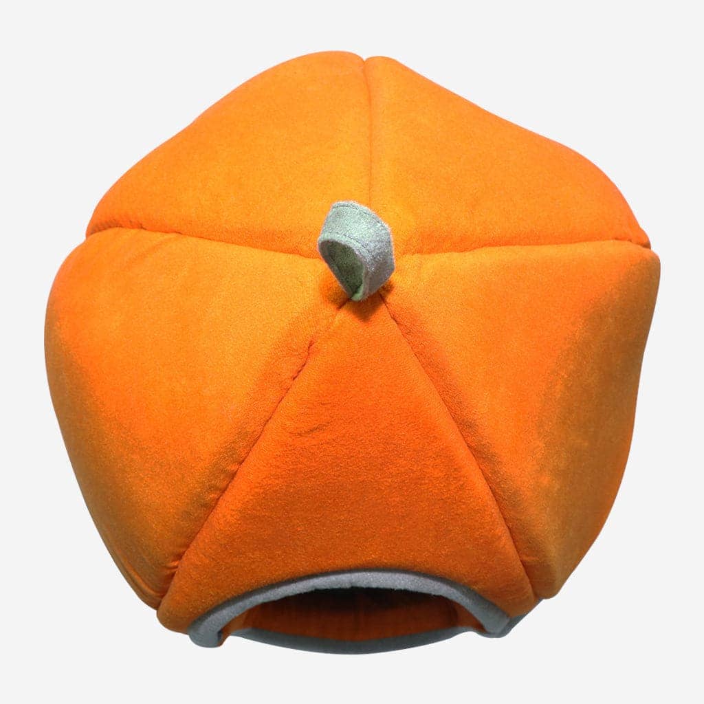 Hiputee Luxurious Temple Style Soft Velvet Fabric Dual Color Hut for Pets (Orange-Grey)