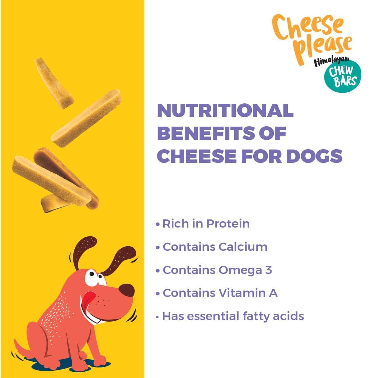 Captain Zack Cheese Please Himalayan Chew Bars Dog Treats