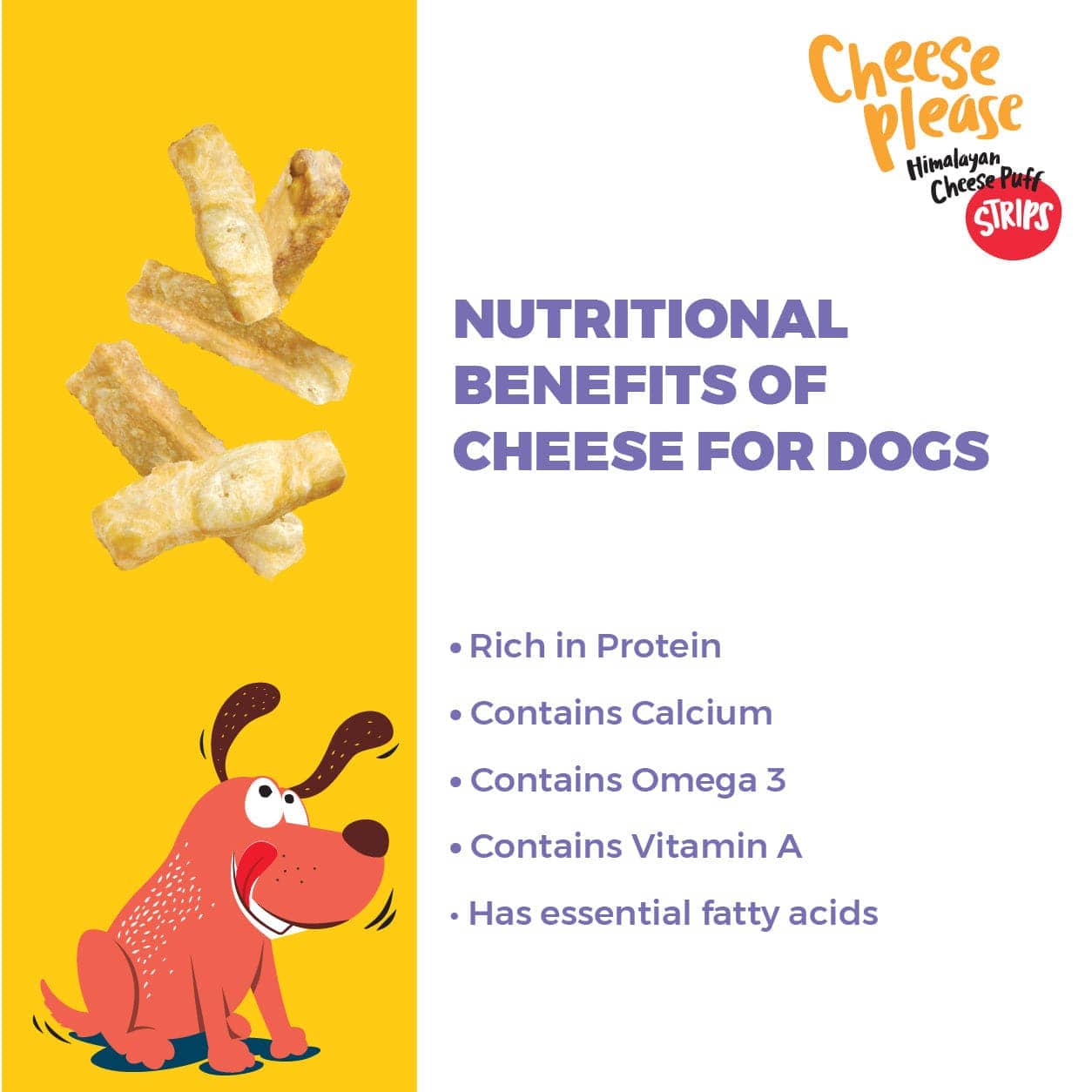 Captain Zack Cheese Please Himalayan Cheese Puff Strips Dog Treats