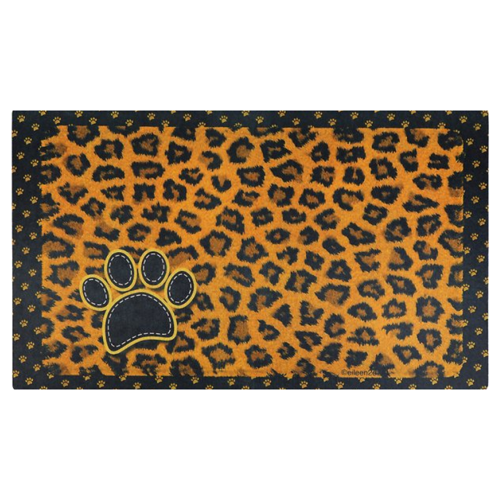 Dry Mate Leopard Dog Bowl Place Mat for Pets (12x20 inch)