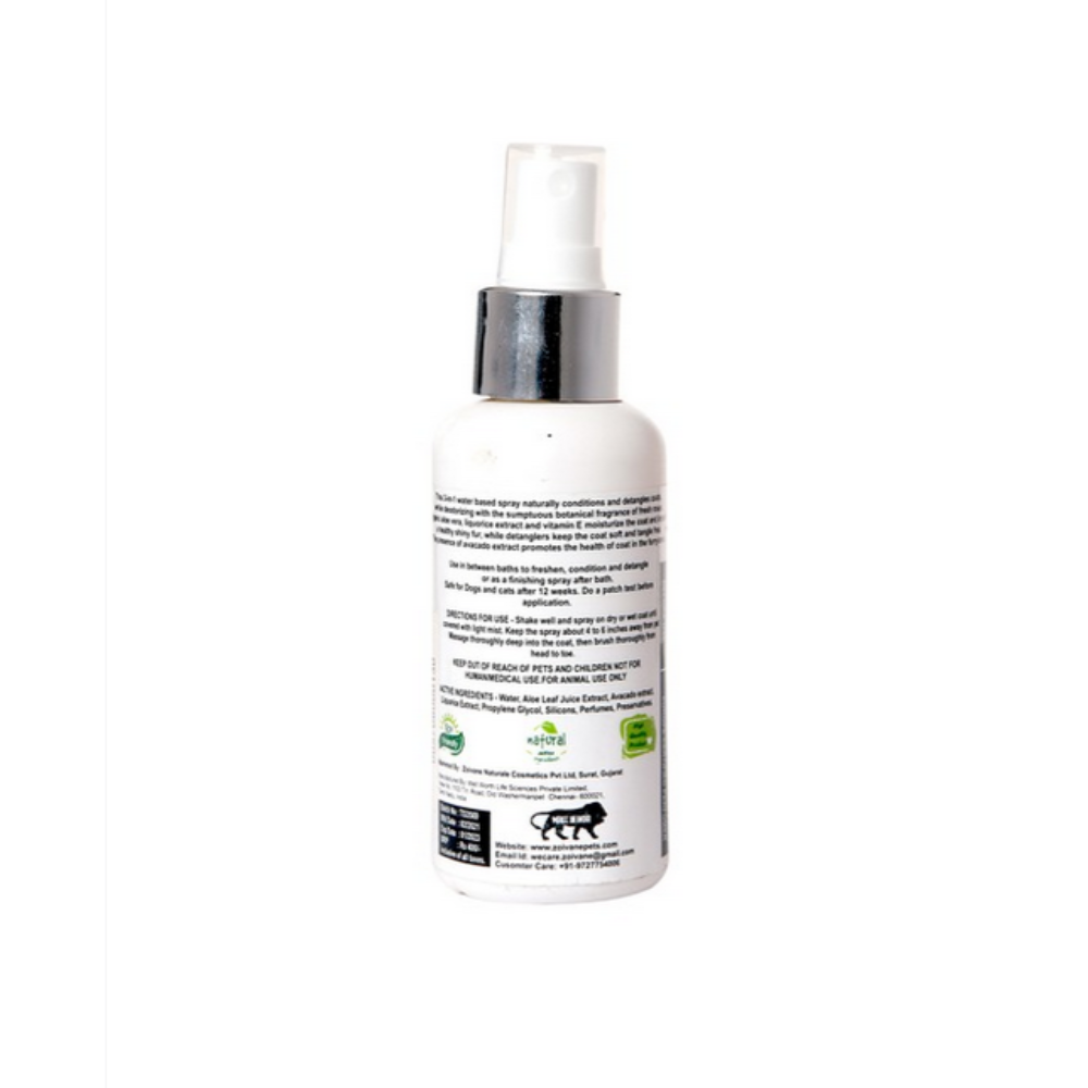Zoivane Natural 3 in 1 Detangling Deodorizing Spray for Dogs (Floral Nuances)