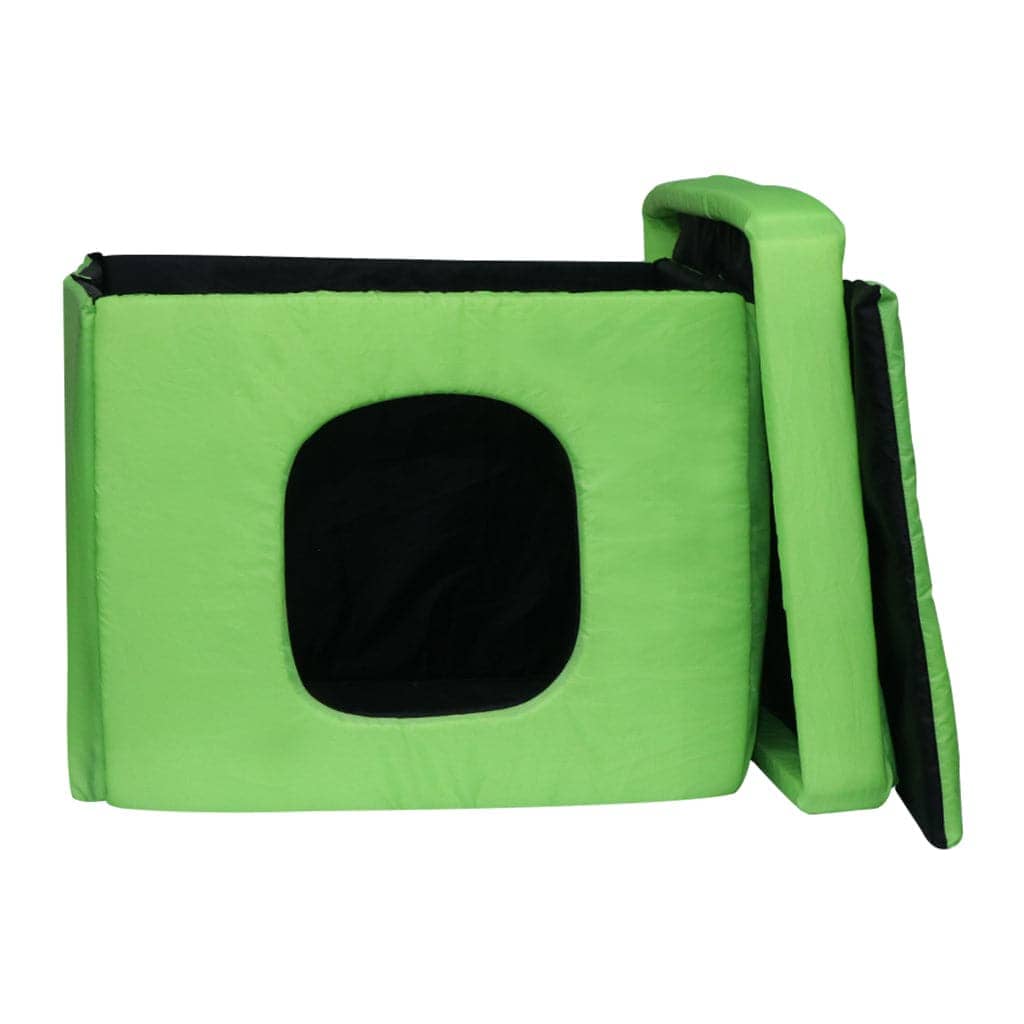Hiputee Premium Square Box Shape Waterproof Hut for Pets (Green-Black)