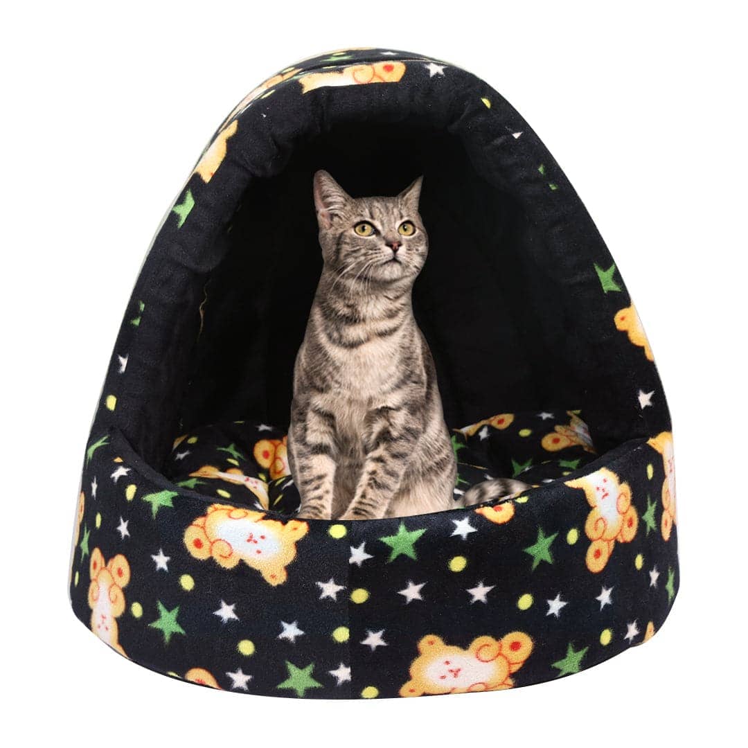 Hiputee Soft Velvet Baby Printed Cave House for Pets