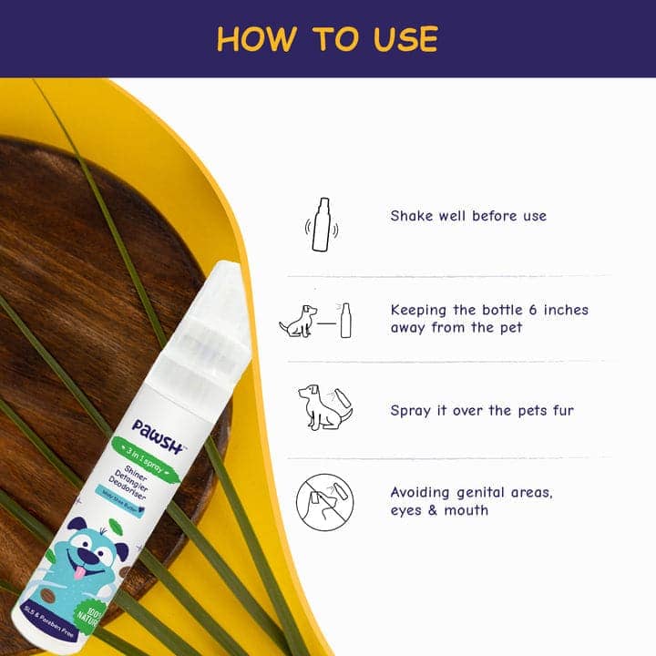 Pawsh 3 in 1 Spray (Shiner+Detangler+Deodoriser)
