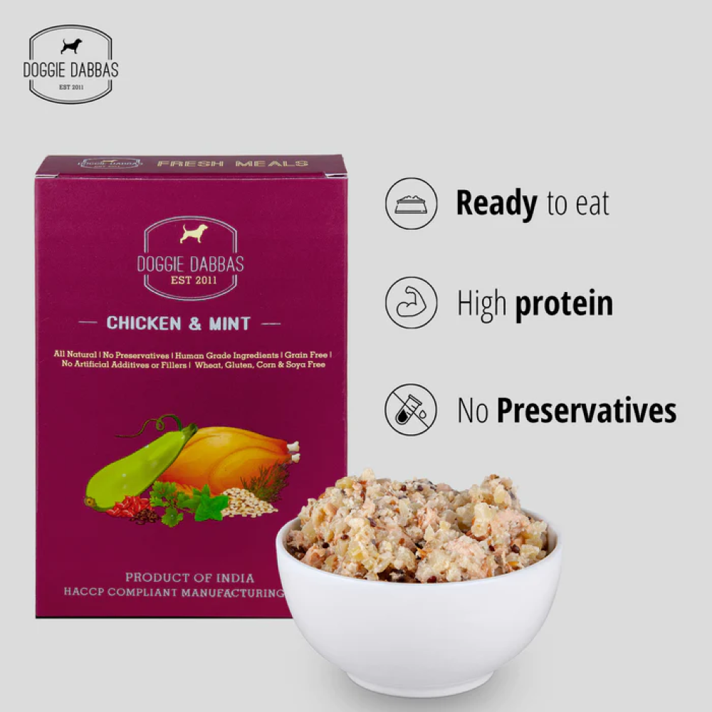Doggie Dabbas Chicken & Mint Fresh Dog Food