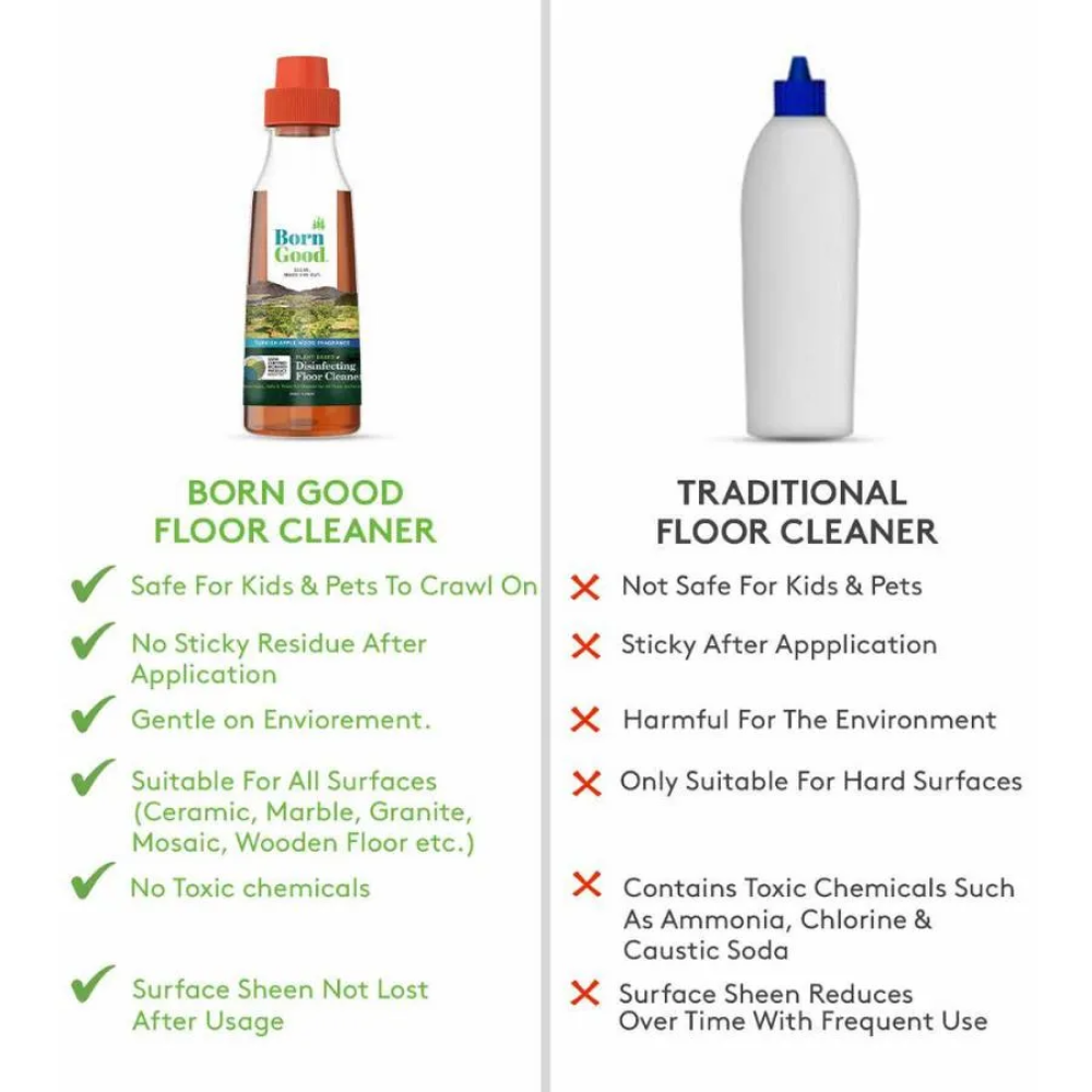 Born Good Turkish Apple Wood Fragrance Plant Based Disinfecting Floor Cleaner for Pets