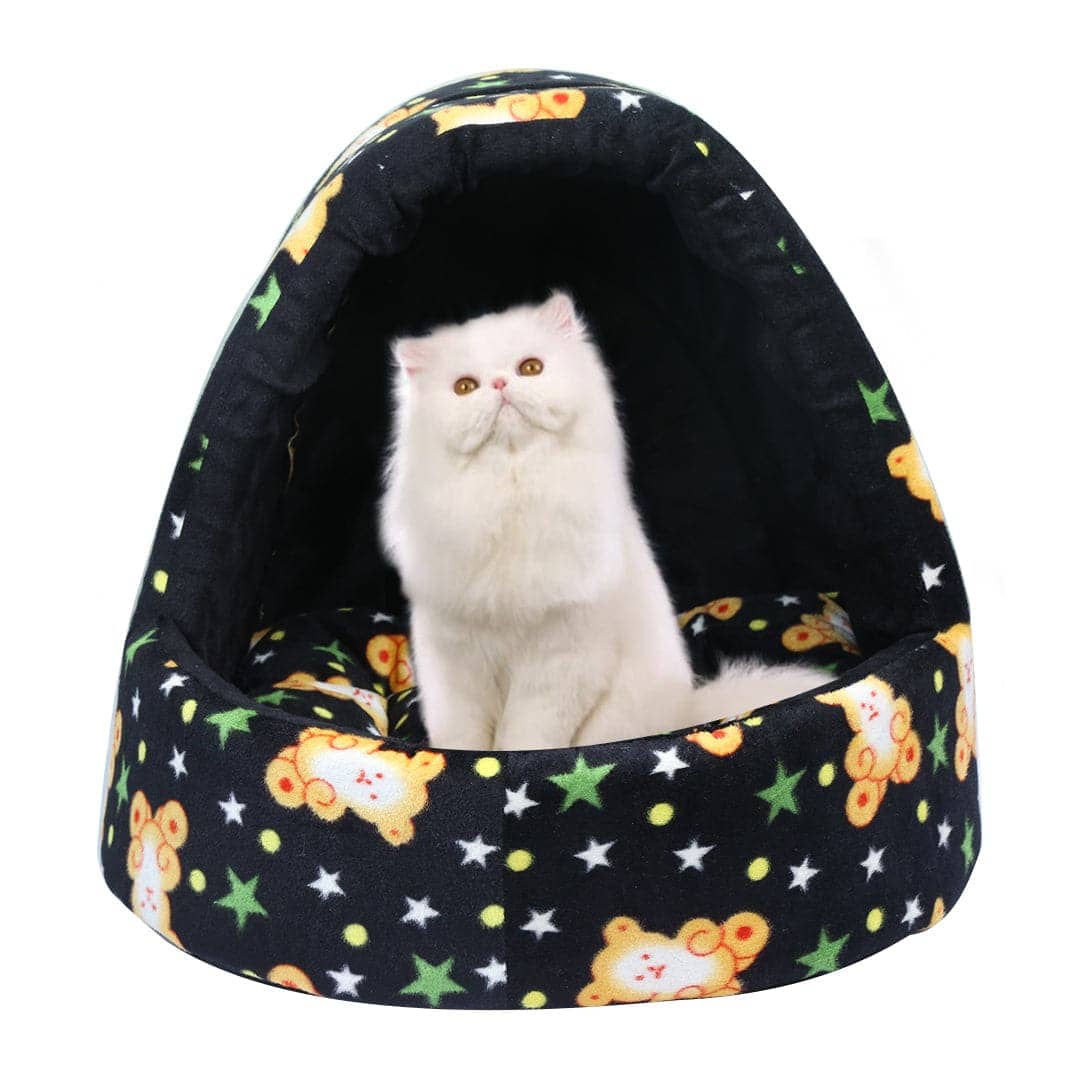 Hiputee Soft Velvet Baby Printed Cave House for Pets