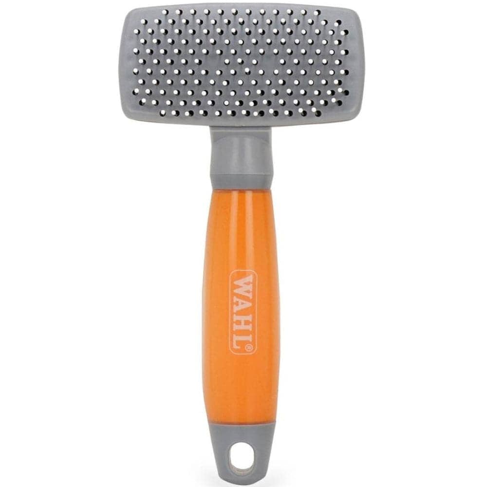 Wahl Self Cleaning Nylon Slicker Brush for Pets (Silver/Orange)