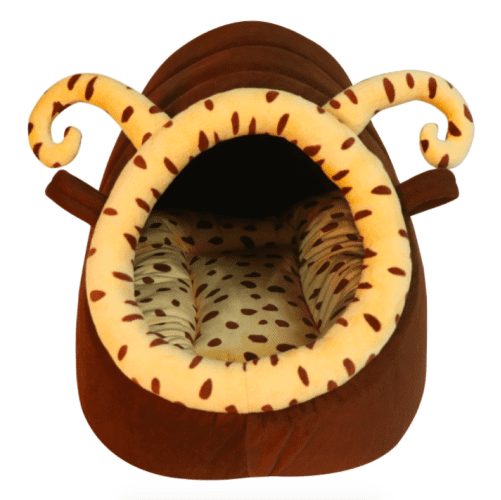 Hiputee Bee Shape Dotted Dual Color Velvet Fabric/Hut for Pets