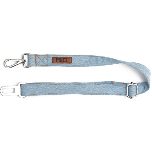 Mutt of Course Denim Car Seat Belt for Pets(Light Blue)