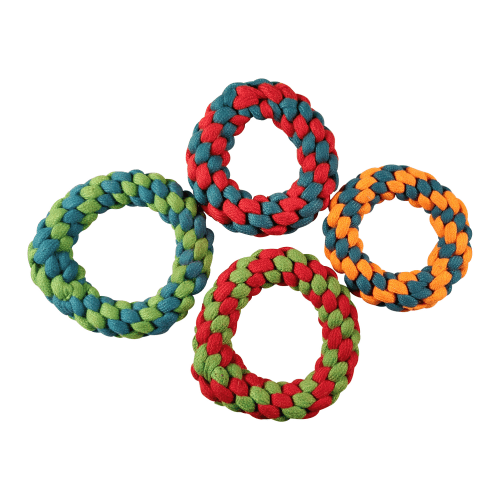 Hiputee Knotted Durable Binayi Rings Teething Rope Toy for Dogs (Assorted)
