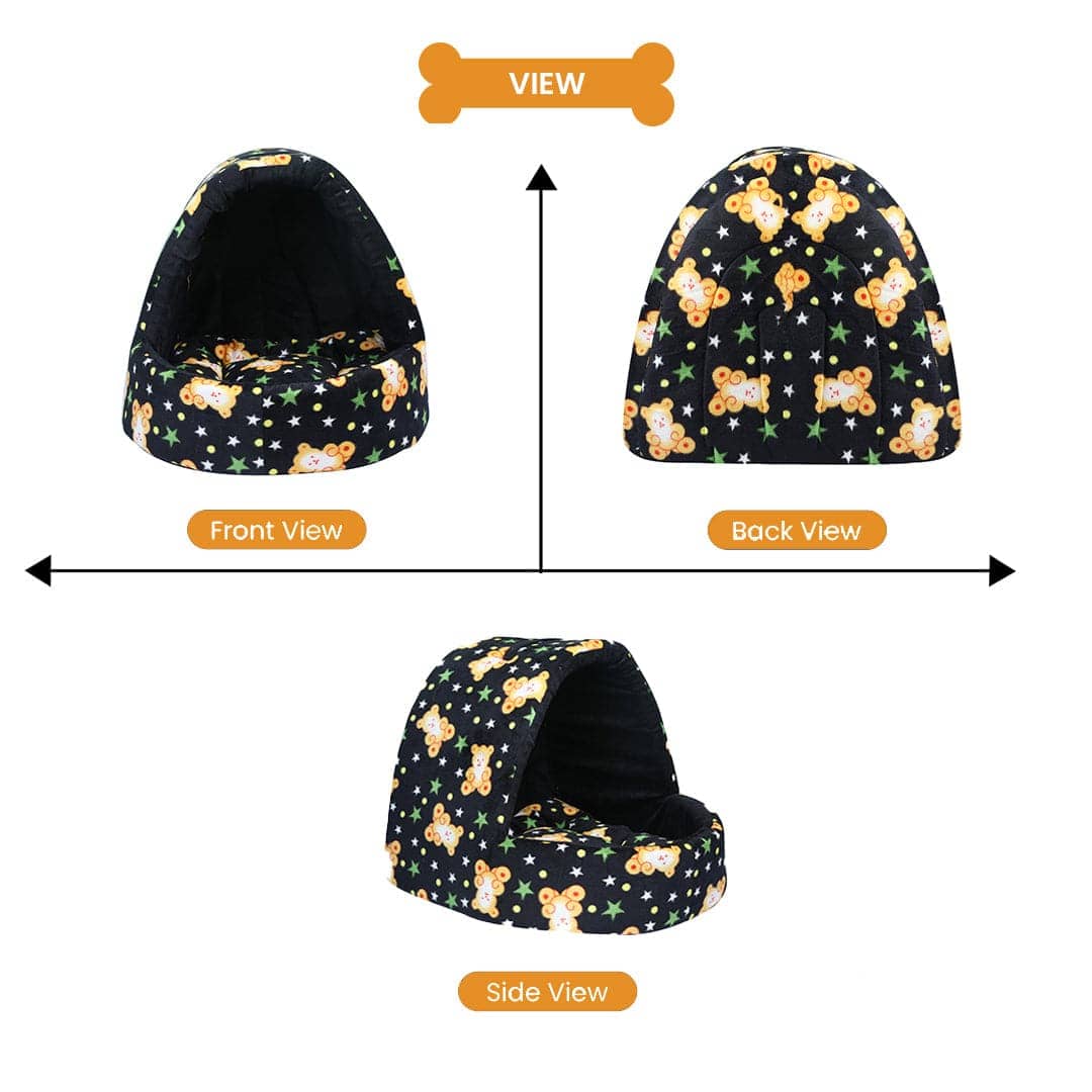 Hiputee Soft Velvet Baby Printed Cave House for Pets